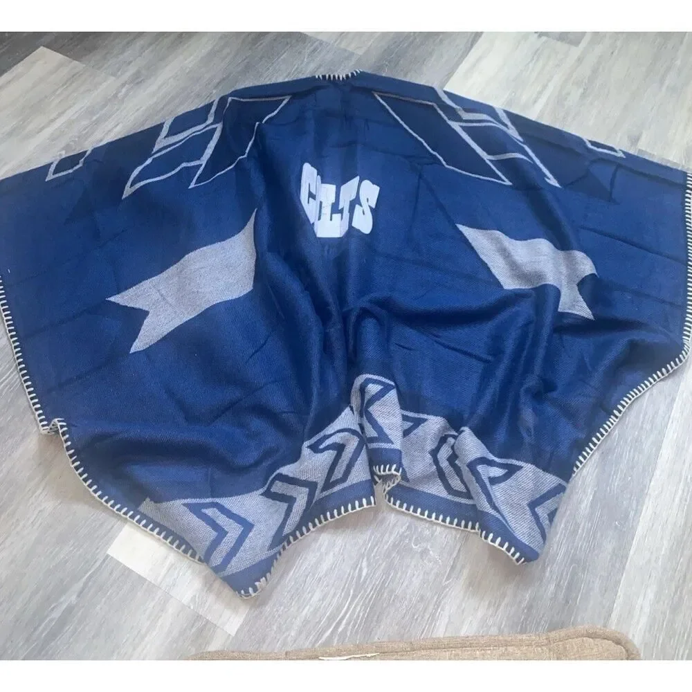 NFL COLTS Whipstitch Woven Poncho Jacket Blush Cape Team Apparel